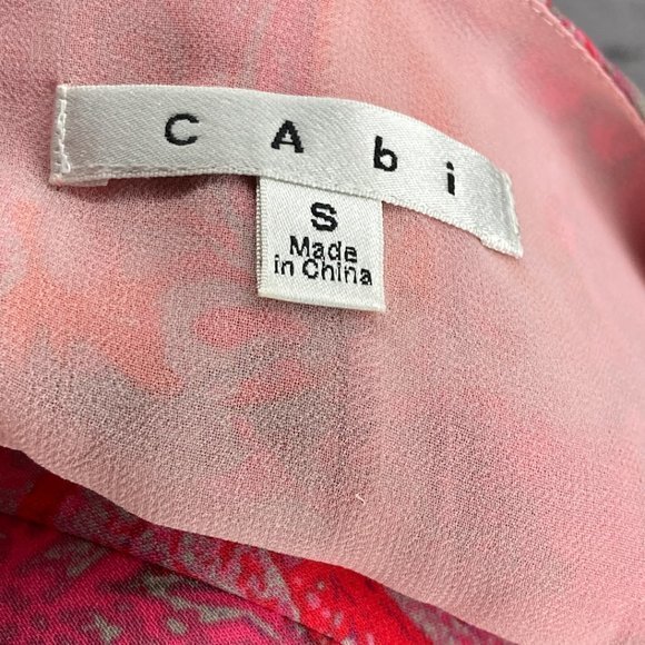 Cabi Small S Pink Paisley Layered Chiffon Jubilee Tank Top Shirt Blouse # 127 - Picture 5 of 6